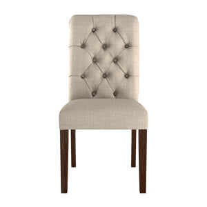 Homelegance By Top-Line Dafne Tufted Rolled Back Parsons Chairs (Set of 2) Brown Rubberwood