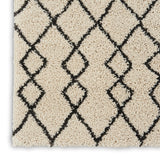 Nourison Geometric Shag GOS01 Machine Made Power-loomed Borderless Design Indoor Only Shag Farmhouse Rug Ivory,Charcoal, Ivory White 100% Polypropylene 99446714794