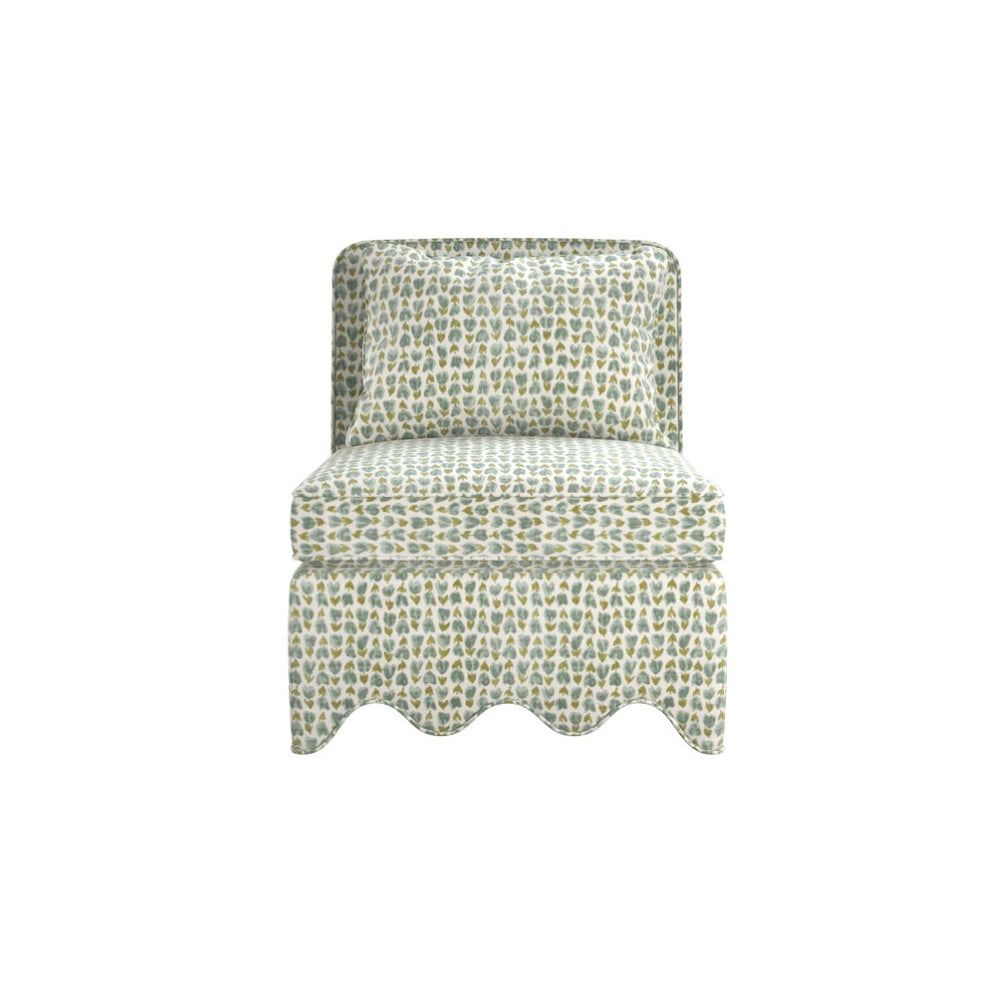 A.R.T. Furniture Lowry Accent Chair - Playful Elegance with Plush Comfort, Scalloped Base, and Versatile Style for Any Room Blue 738514-5100AA
