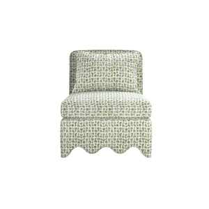 A.R.T. Furniture Lowry Accent Chair - Playful Elegance with Plush Comfort, Scalloped Base, and Versatile Style for Any Room Blue 738514-5100AA