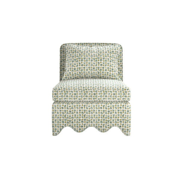 A.R.T. Furniture Lowry Accent Chair - Playful Elegance with Plush Comfort, Scalloped Base, and Versatile Style for Any Room Blue 738514-5100AA