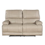 Parker House Whitman - Verona Linen - Powered By Freemotion Power Reclining Sofa And Loveseat Beige Top Grain Leather With Match (X) Mwhi-32ph-p25-vli