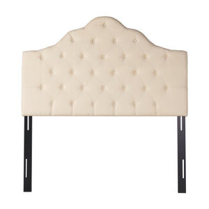 English Elm Christopher Knight Home® - Tufted Cloud-Shaped Upholstered Headboard Queen with Button Detail, Tall Solid Wood Frame & Metal Legs Beige 59024.00BEI