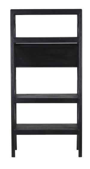 Porter Designs Porter Canberra Solid Mango Wood Bookcase - Black Sandblasted Design For Contemporary Elegance Black Wood 10-108-01-9487s