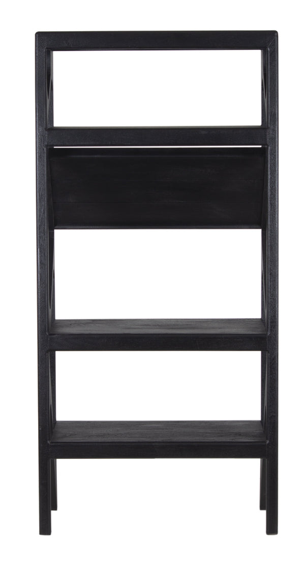 Porter Designs Porter Canberra Solid Mango Wood Bookcase - Black Sandblasted Design For Contemporary Elegance Black Wood 10-108-01-9487s
