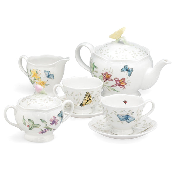 Lenox Butterfly Meadow 7-Piece Tea Set Multi, WHITE PORCELAIN 6386635