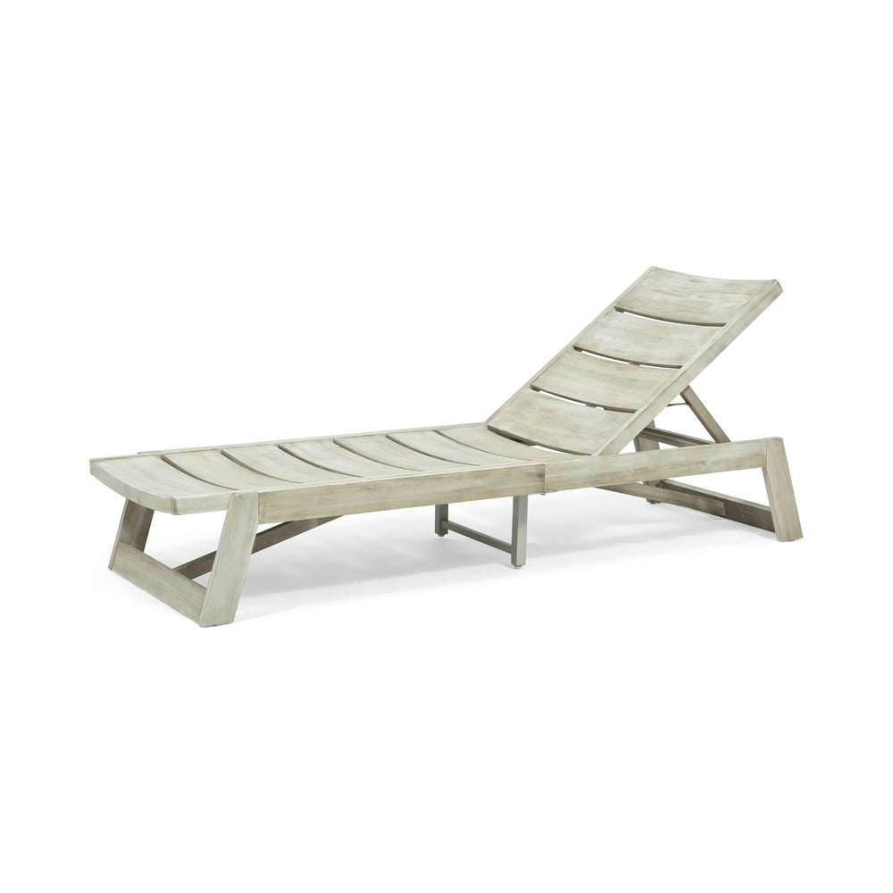 English Elm Christopher Knight Home® - Maki Chaise Lounge Set Of 2 – Stylish Outdoor Comfort With Weather-Resistant Acacia Wood Design 70998.00LGRY
