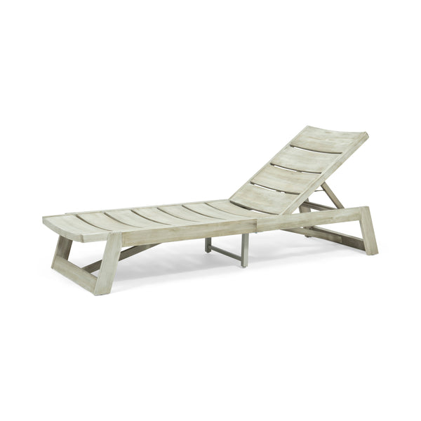 English Elm Christopher Knight Home® - Maki Chaise Lounge Set Of 2 – Stylish Outdoor Comfort With Weather-Resistant Acacia Wood Design 70998.00LGRY
