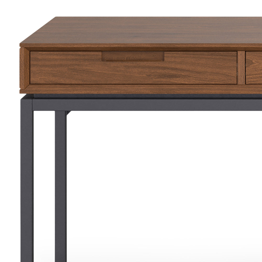English Elm Banting - Stylish Mid Century Wide Desk In Walnut Veneer With Ample Storage & Modern Design Elements B136P158463