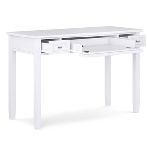 English Elm Warm Shaker Desk In White – Handcrafted Solid Wood With Ample Storage For Home Office & Gaming Use B136P159734-GIGA
