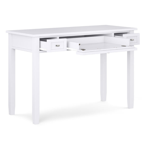English Elm Warm Shaker Desk In White – Handcrafted Solid Wood With Ample Storage For Home Office & Gaming Use B136P159734-GIGA