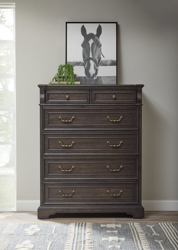 Pulaski Furniture Hickory Creek 6 Drawer Chest - Timeless Elegance In Rich Brown Velvet Finish For Classic Interiors Brown Split Heart Cathedral Hickory Veneers P386124-pulaski