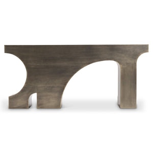 Bernhardt Bernhardt Sculptural Argos Console Table With Aged Brass German Silver Cladding, 72" X16" X32" 357927