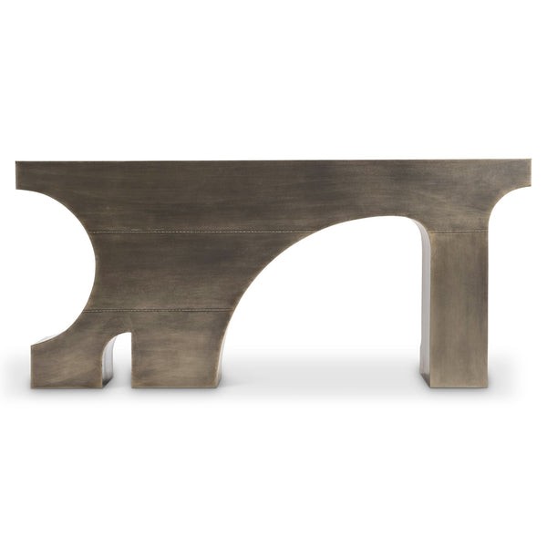 Bernhardt Bernhardt Sculptural Argos Console Table With Aged Brass German Silver Cladding, 72" X16" X32" 357927