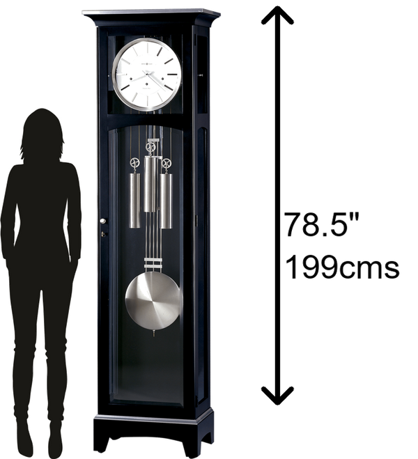 Hekman Furniture 660125 Elegant Black Grandfather Clock With Westminster Chime & Custom Nameplate By Howard Miller Black Satin Urban Iii Grandfather Clock 660125
