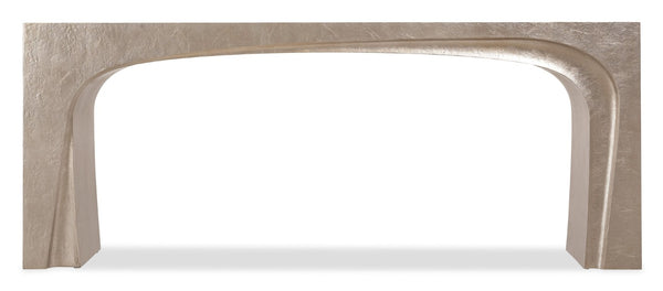 Hooker Furniture Westwood Venetian Dawn Console Table — Narrow 74" Sculptural Arch Base, Silver-Leaf Modern Luxury 6133-85005-94