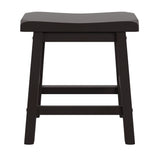 Homelegance By Top-Line Barrett Saddle Seat 18-inch Backless Stools (Set of 2) Black Rubberwood