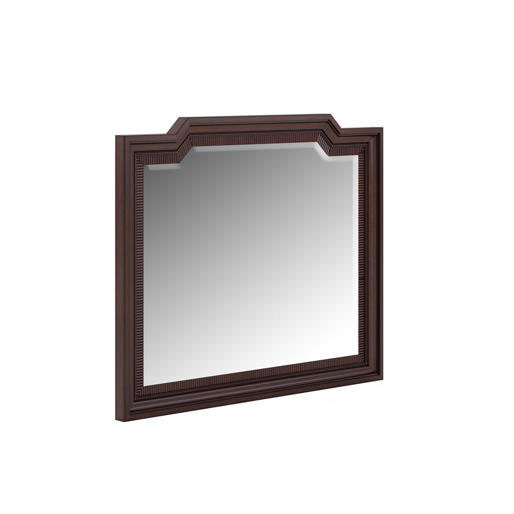A.R.T. Furniture Revival Dresser Mirror - Elegant Napa Mahogany Finish, Versatile Wall-hung Or Dresser Mount Design Brown Rubberwood Solids,Glass,Resin 328120-1730