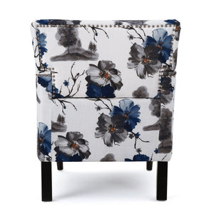 English Elm Christopher Knight Home® - HARRISON Tufted Floral Club Chair with Nailhead Trim, Plush Upholstery & Turned Birch Legs, Cozy Elegance 59082.00PRT