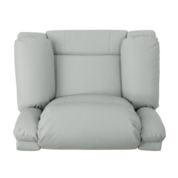 English Elm Christopher Knight Home® - 39" Wide Faux Leather Manual Swivel Recliner with 360° Rotation, Multi-Angle Comfort and Durable PU Finish LIGHT GREY 62814.00LGRY