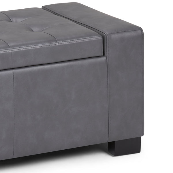 English Elm Laredo Large Storage Ottoman In Stone Grey - Stylish Multifunctional Seating With Hidden Storage B136P159045