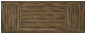 Hooker Furniture Balcones Rustic Friendship Table 60" With Removable Leaves, Adjustable Height, Two-Tone Distressed Charm 5960-75206-BRN