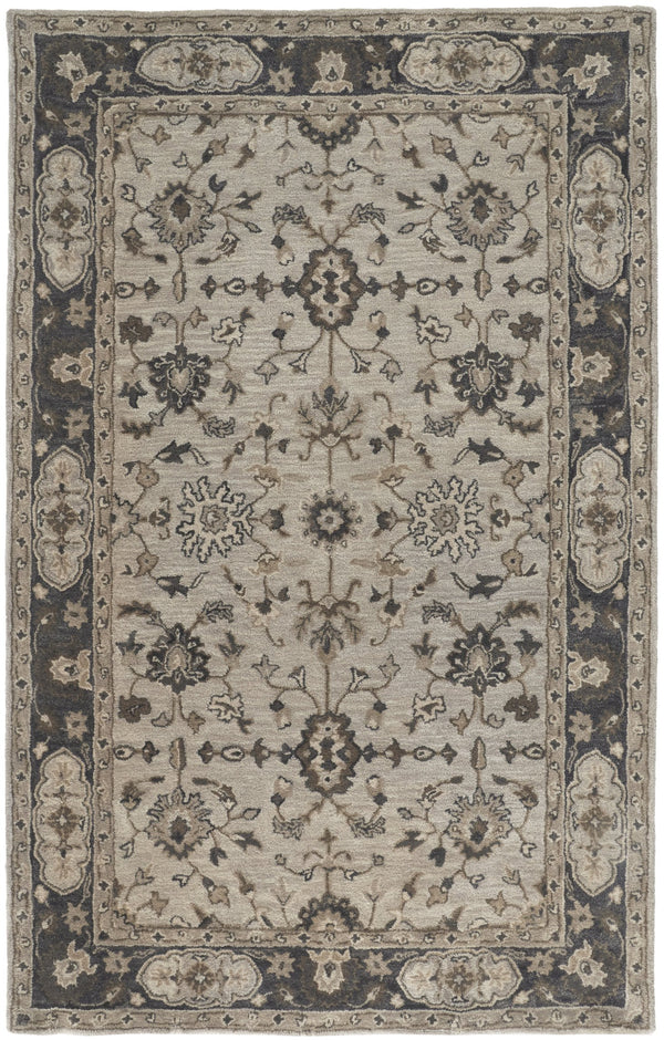 Feizy Rugs Eaton Hand-tufted Wool Oriental Rug - Timeless Persian Design For Elegant Home Décor And Style Gray,Ivory,Taupe Wool 6548399fgry000h50