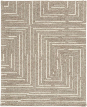 Feizy Rugs Fenner Hand-tufted Wool Rug - Stylish Geometric Design With 3d Texture For A Cozy, Earthy Home Decor Taupe,Ivory Wool T10t8003bgeivyh50