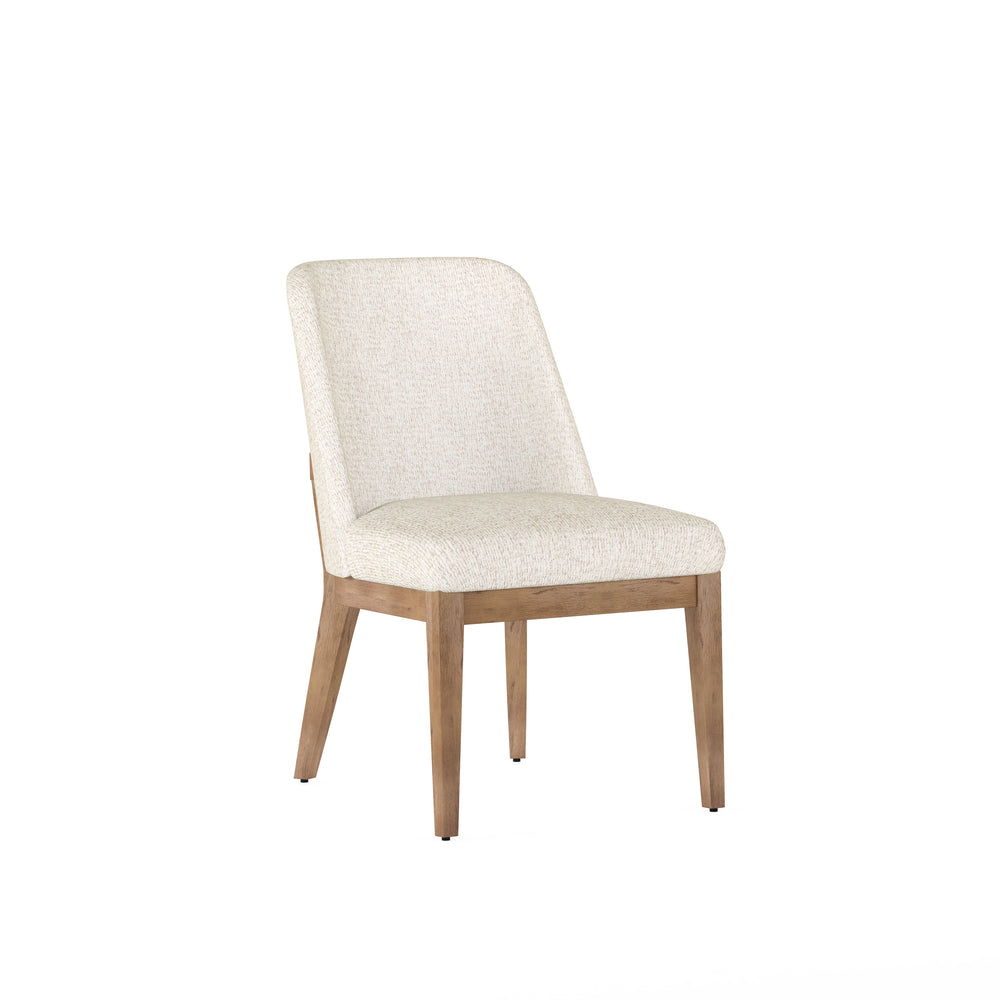 A.R.T. Furniture Portico Upholstered Side Chair - Modern Design With Neutral Chenille Fabric & Sienna Wood Finish - Set Of 2 Brown, White Parawood Solids,Foam,Fabric 323204-3335