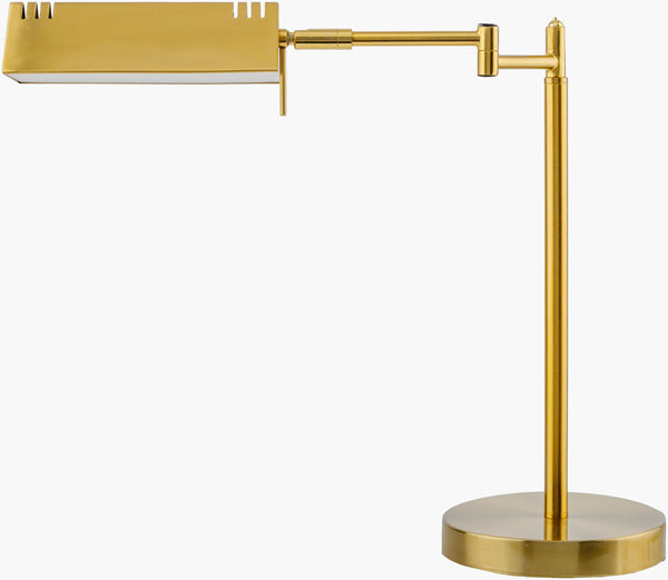 Surya Kiyomi Elegant 17" Accent Table Lamp - Classic Metal Design For Stylish Illumination In Your Home Body, Gold,Base, Gold,Shade (Outside), Gold,Shade (Inside), White,Finial, Metallic ,Brass,Cord, Black Iron,Metal,Iron Kym-002