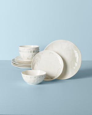 Lenox Oyster Bay 12-Piece Dinnerware Set White, WHITE PORCELAIN 894223
