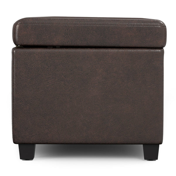 English Elm Avalon Extra Large Storage Ottoman Bench - Stylish Dark Brown Faux Leather With Hidden Storage Solutions B136P158655