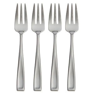 Lenox Oneida Moda Fine Flatware Cocktail Forks, Set of 4 Metallic, STAINLESS METAL T711004O