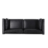 Christopher Knight Home® - Noble House - Warbler Contemporary Faux Leather Upholstered 3 Seater Sofa