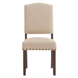 Homelegance By Top-Line Nicklaus Linen Nailhead Chairs (Set of 2) Brown Rubberwood