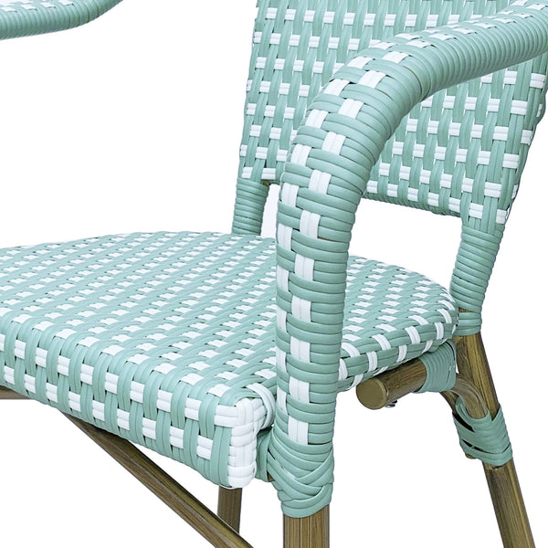 English Elm Bistro Chair Set of 2 French Country Woven Aluminum Outdoor Patio Seating Pair 72906.00LT