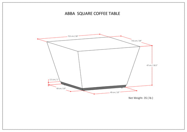 English Elm Abba Handcrafted Square Coffee Table In Dark Brown - Solid Mango Wood With Brass Accent Trim B136P158264