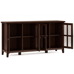English Elm Artisan Wide 4-Door Storage Cabinet In Rich Russet Brown - Handcrafted, Versatile & Stylish Organization B136P158421