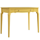 Homelegance By Top-Line Ryleigh 1-Drawer Wood Writing Desk Yellow Rubberwood