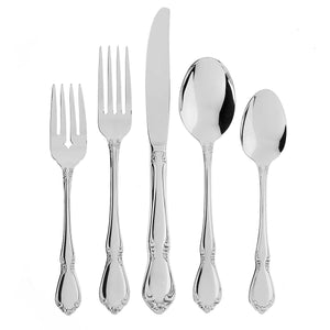 Lenox Oneida Chateau 5 Piece Fine Flatware Place Setting, Service for 1 Metallic, STAINLESS METAL 2610005BA