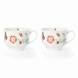 Butterfly Meadow Porcelain Latte Mug Set, Scalloped Edge, Dishwasher & Microwave Safe