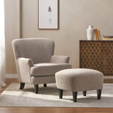 Christopher Knight Home® - Noble House - Hartshorn Contemporary Boucle Upholstered Club Chair and Ottoman Set