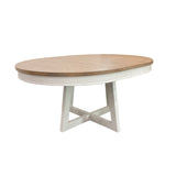 Americana Modern Dining 48-66" Round Dining Table and 4 Black Barrel Chairs Cotton DAME-5PC-48RND-2118 Parker House