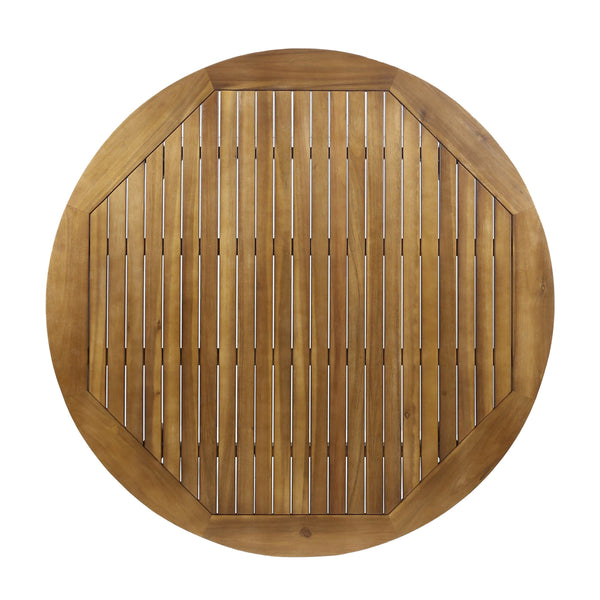 English Elm Stamford Solid Acacia Outdoor Square Dining Table Seats Four with Gray Modern Finish 63119.00
