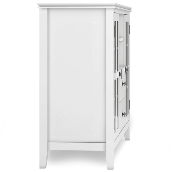 English Elm Artisan Tall Tv Media Stand - Handcrafted White Wood With Modern Design & Ample Storage Solutions B136P158412