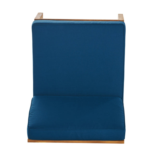 English Elm Perla Armless Accent Chair Tailored Low Profile Upholstered Seat for Living Room Blue 58941.00MBLU