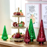 Festive Green Glass Lighted Christmas Tree, 18 in. XAB30046 Park Hill