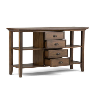 English Elm Redmond Console Sofa Table - Rustic Solid Wood Design With Storage & Unique Natural Charm B136P158102-GIGA