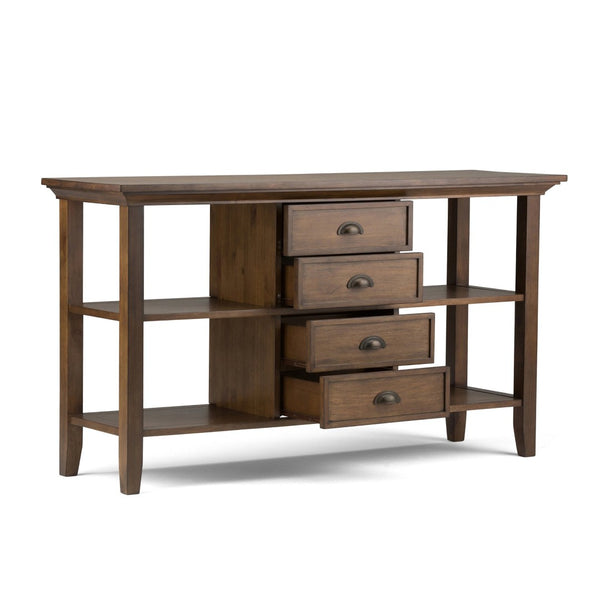 English Elm Redmond Console Sofa Table - Rustic Solid Wood Design With Storage & Unique Natural Charm B136P158102-GIGA