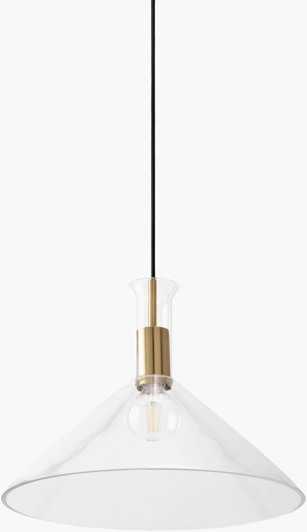 Surya Katzinor Iron and Glass Arts and Crafts Pendant Light Warm Ambient Glow for Dining Rooms KZN-001